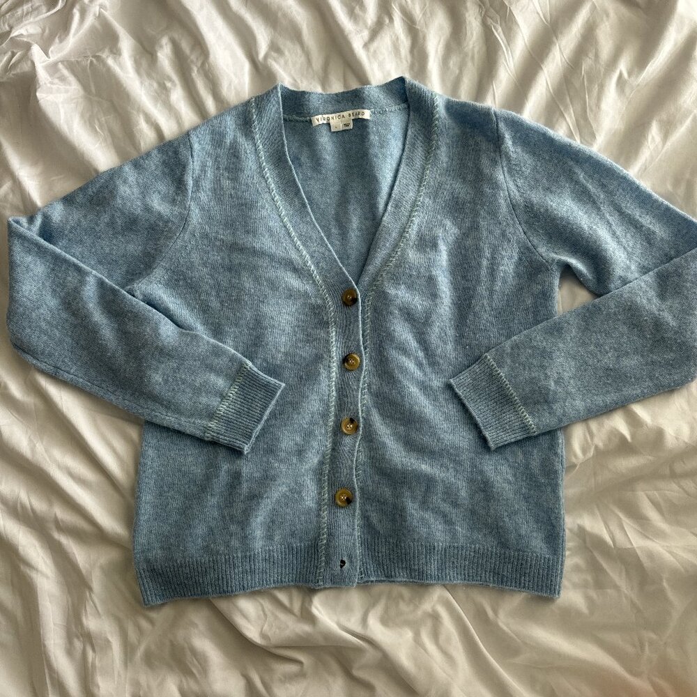 Veronica Beard Light Blue Cashmere Cardigan